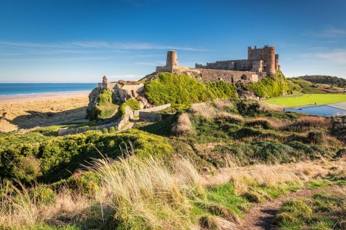 Bamburgh Castle on Northumberland coast